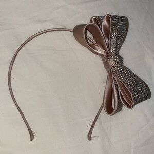 Champagne Cream Stud Hair Bow Headband